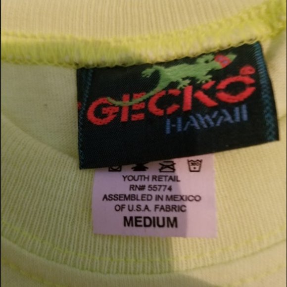 SALE!!! NEW Gecko Hawaii Muscle Shirt YOUTH Medium - Picture 2 of 3